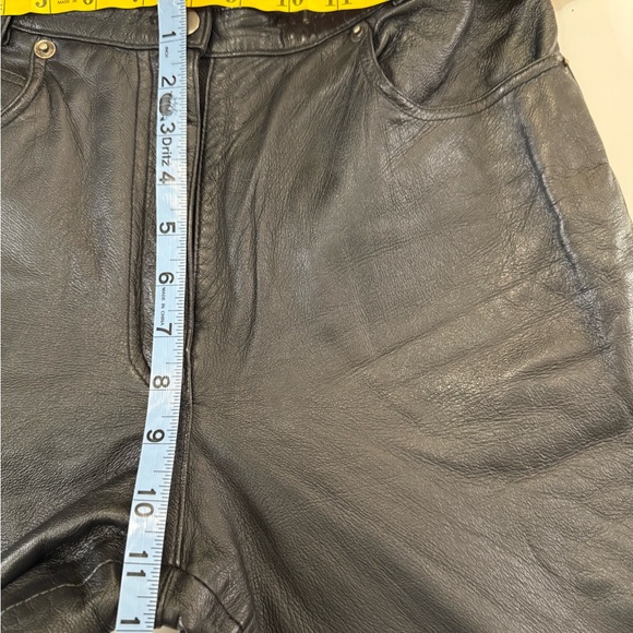 First genuine leather Black bootcut Leather Pants in size 10 - Picture 10 of 12